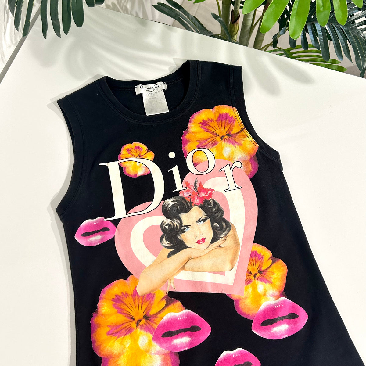 Christian Dior アートプリント タンクトップ Christian Dior アートプリント タンクトップ
