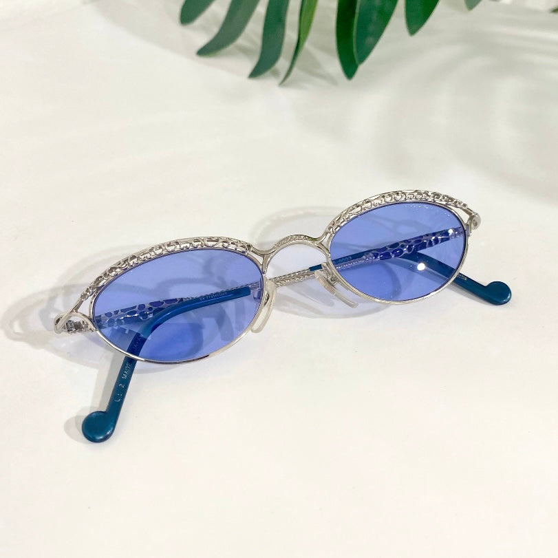 Jean Paul Gaultier Vintage Blue Lens Small Frame Sunglasses