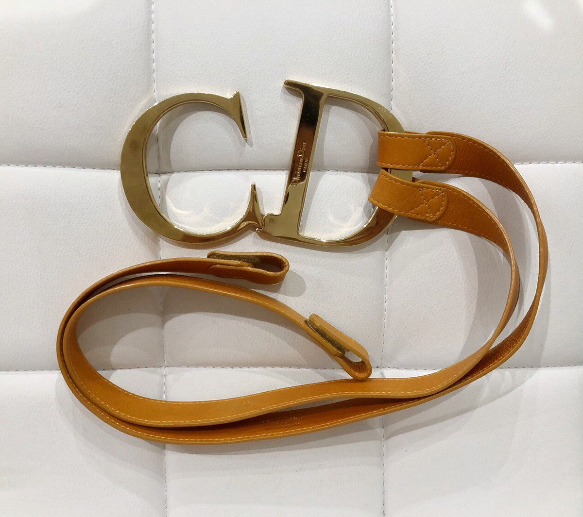 Vintage Christian Dior Belt Buckle on Imported Cowhide Belt Christian Dior Massive Logo Belt – Dina C main image 2