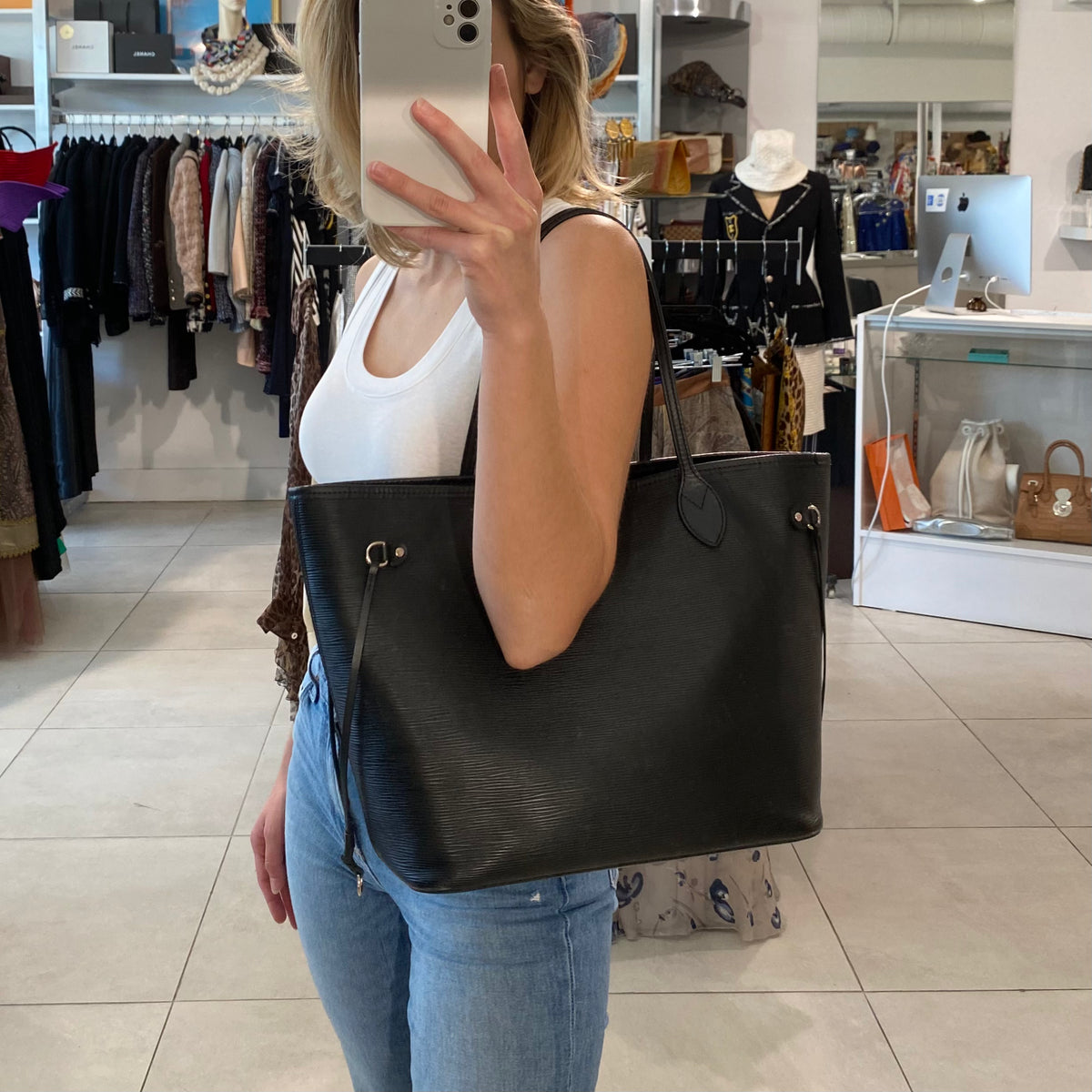 Neverfull black louis vuitton online