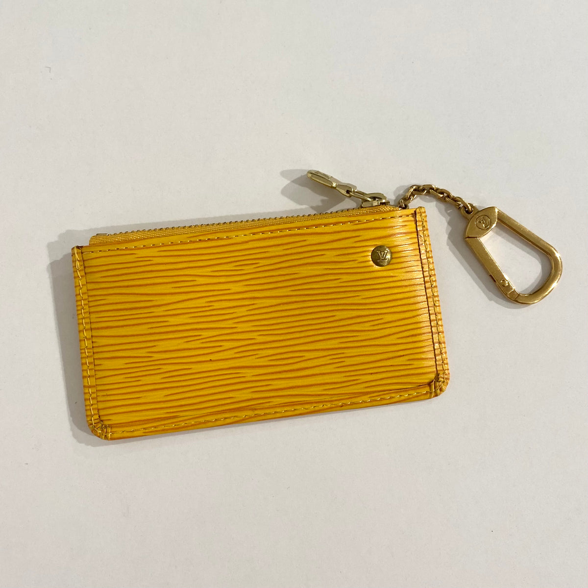 Louis Vuitton Yellow Epi Leather Pochette Cles Keychain Key Pouch