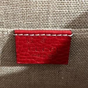 Gucci Red Leather GG Dollar Crossbody Bag