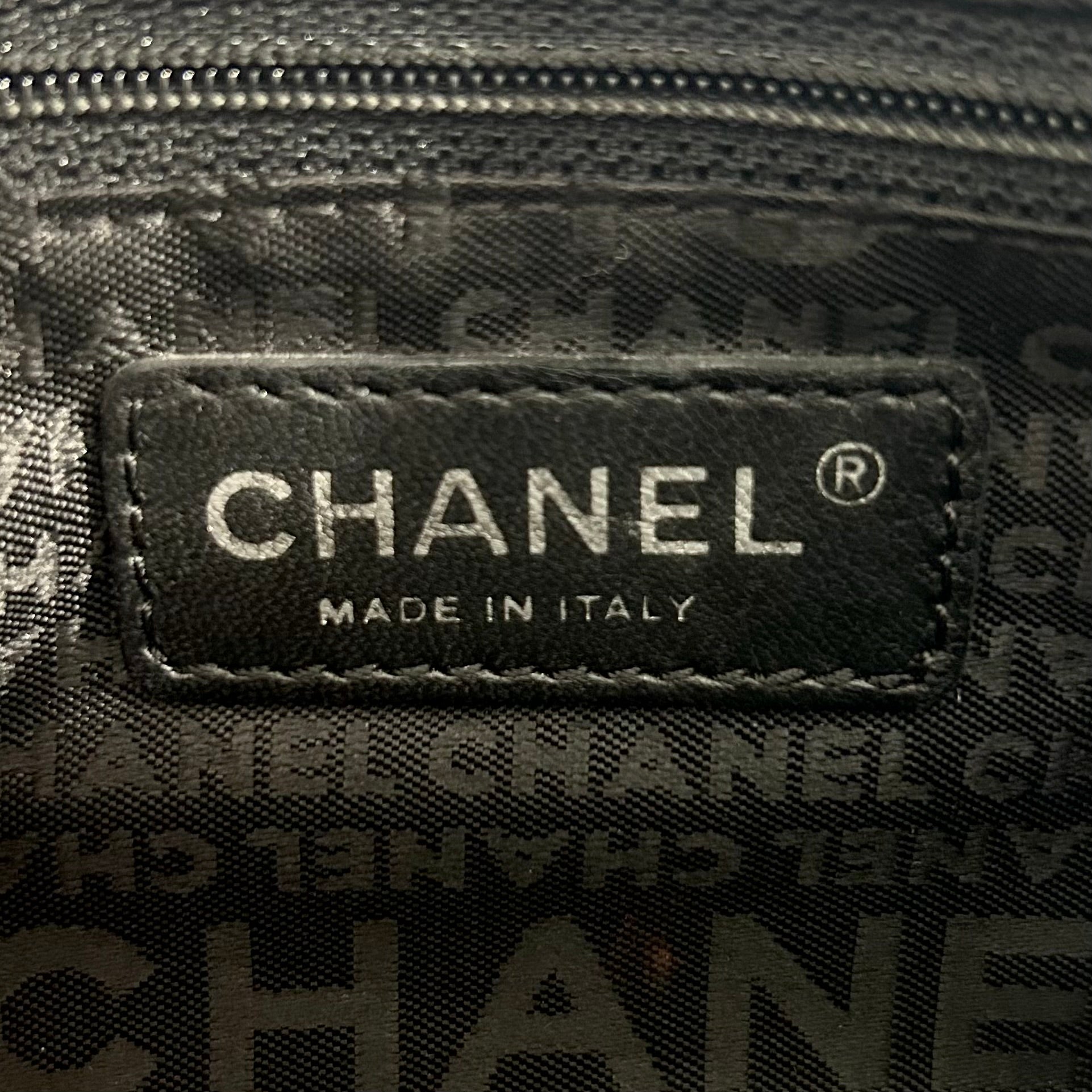 Chanel Black Icon Symbol Pochette Shoulder Bag