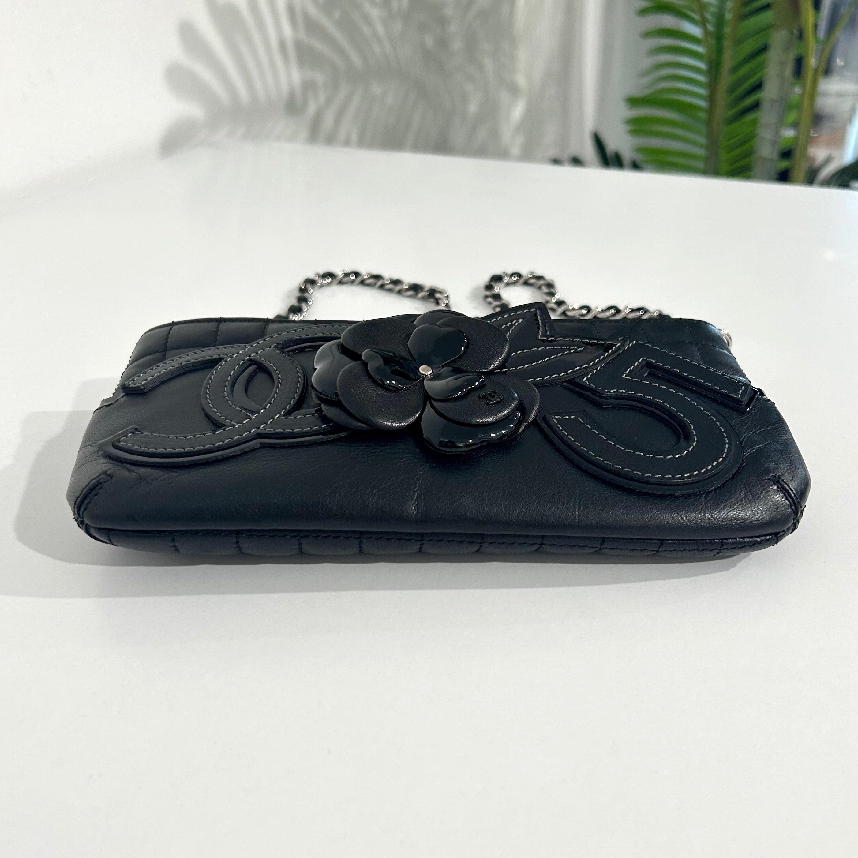 Chanel Black Icon Symbol Pochette Shoulder Bag