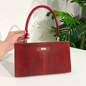 Gucci Tom Ford Red Karung Lucite Handle Bag