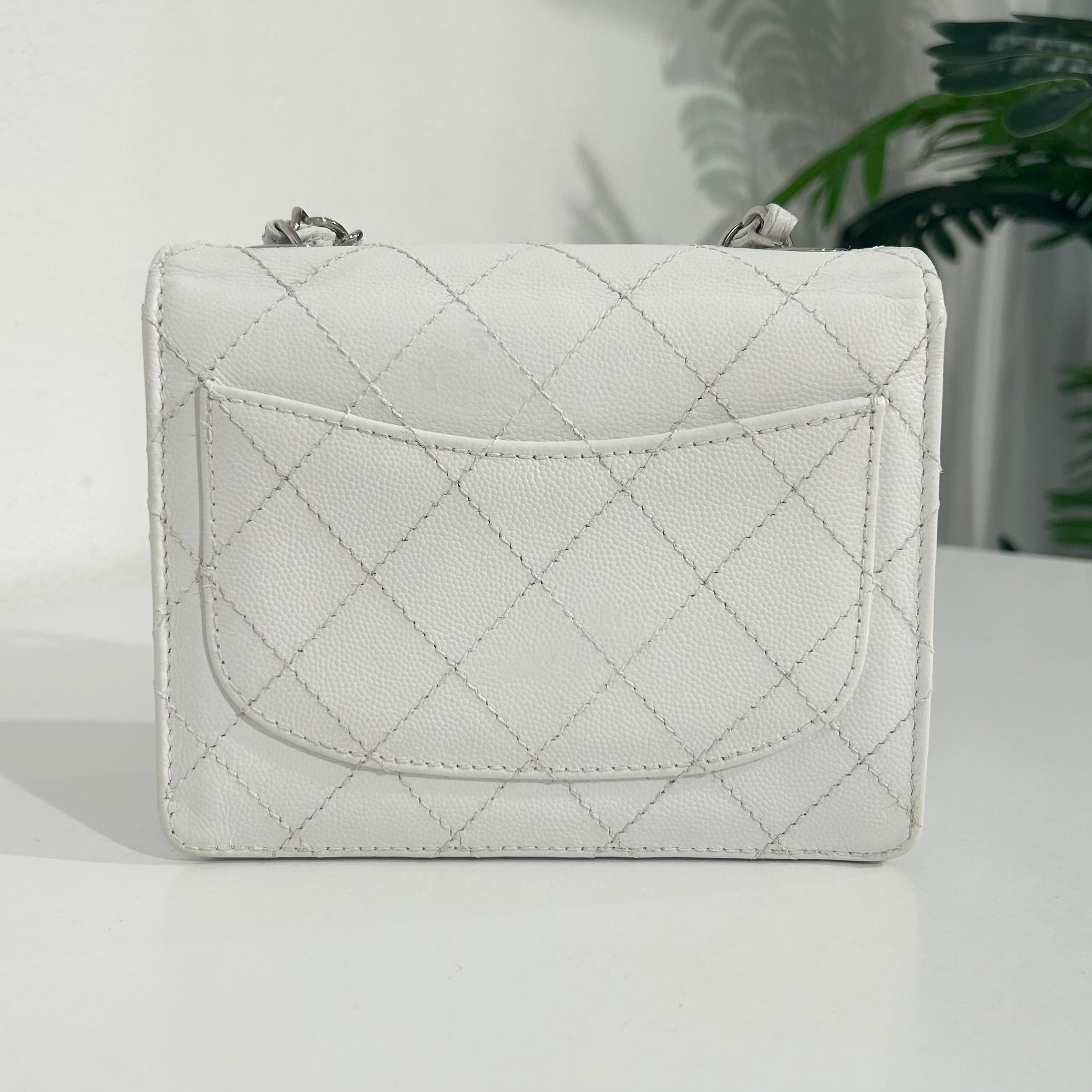 Chanel Vintage White Mini Square Flap Bag