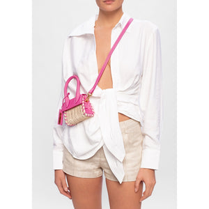 Jacquemus Pink & Wicker Mini Le Chiquito Bag