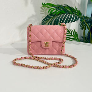Chanel Pink Caviar Mini Square Flap Bag
