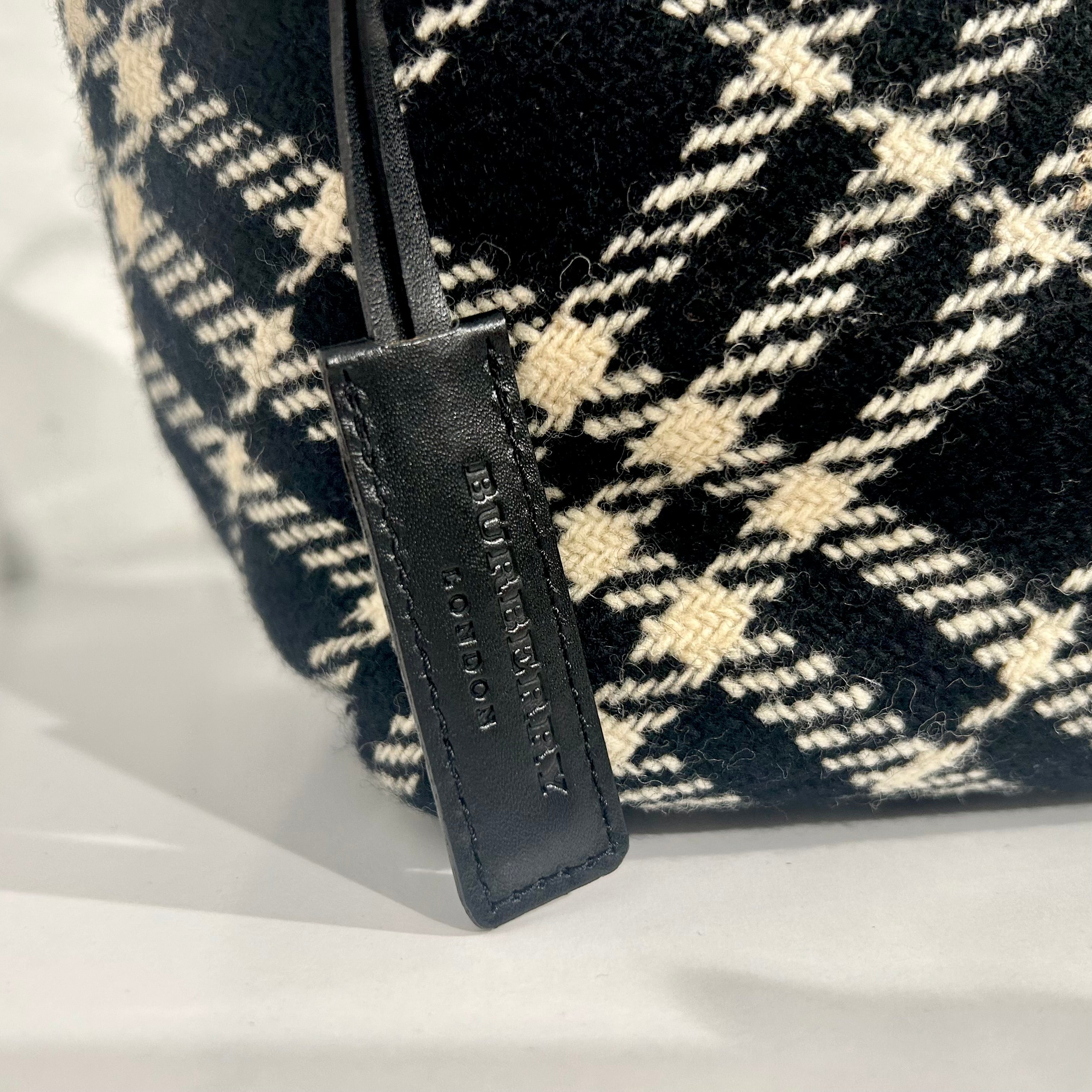 Burberry Check Wool Mini Tote Bag