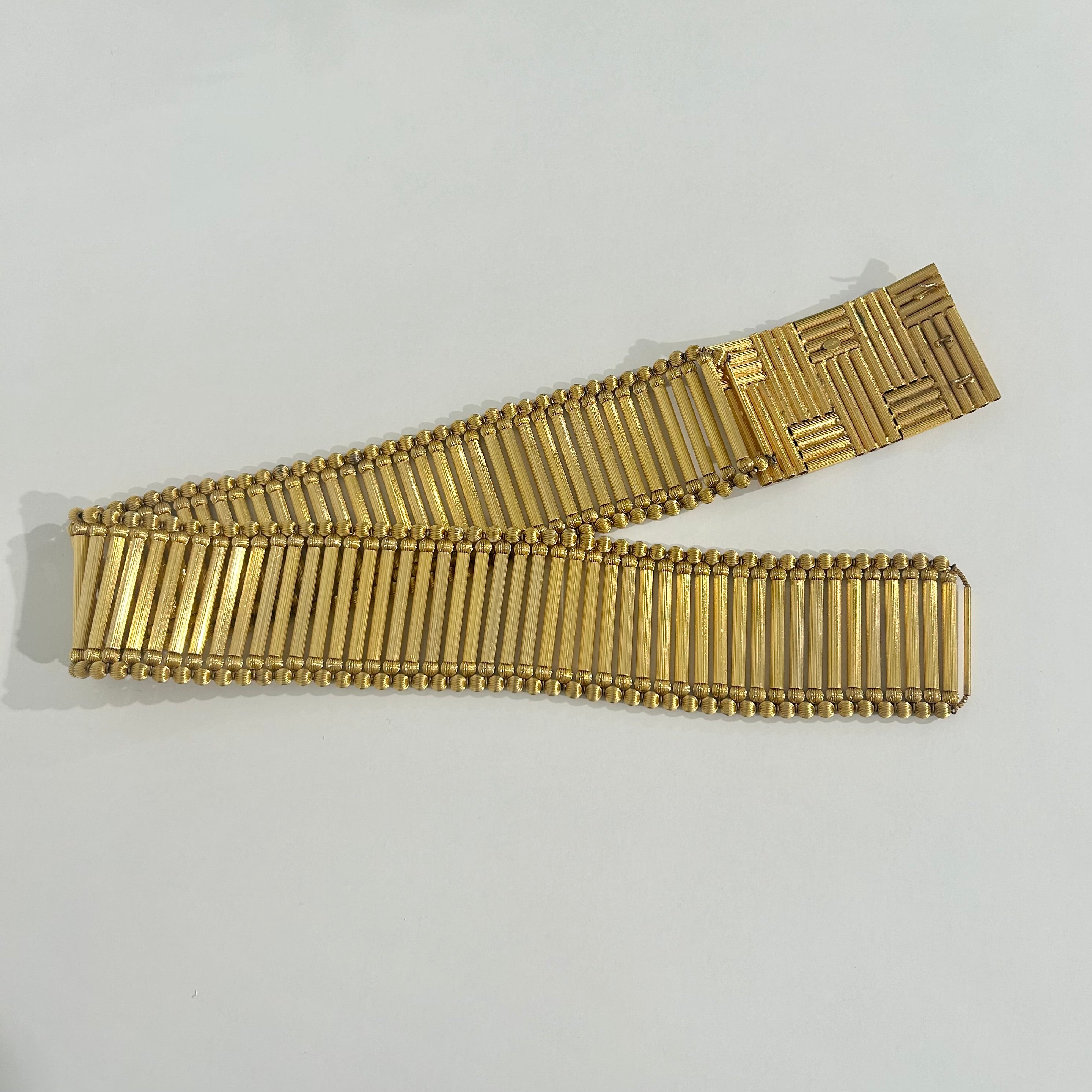 William Delillo Extra Wide Gold Belt