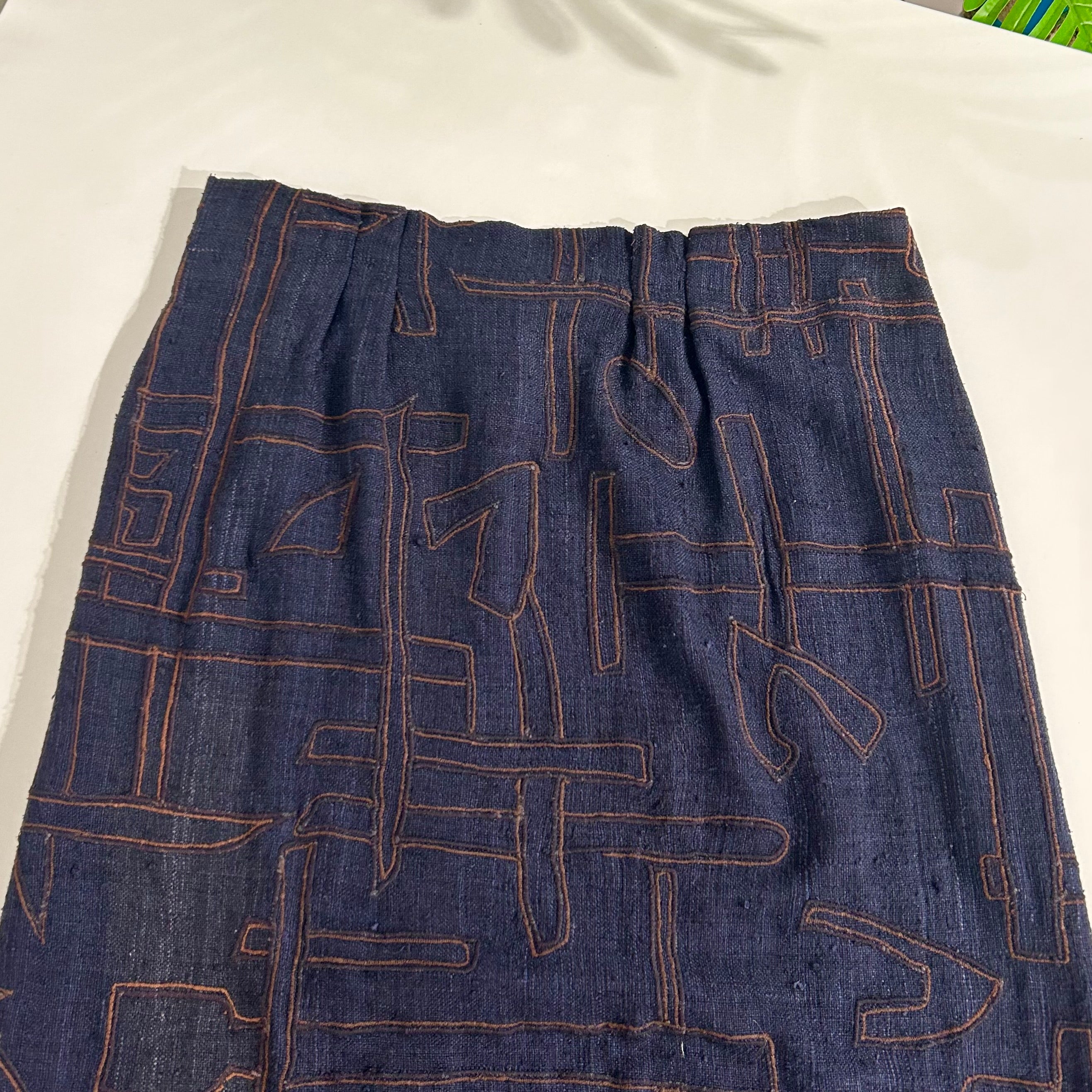 Romeo Gigli Navy Silk Asymmetric Skirt
