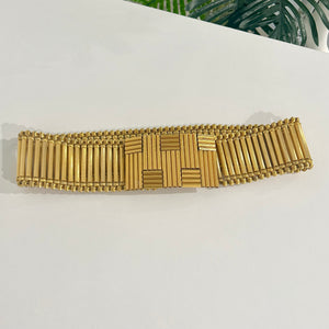 William Delillo Extra Wide Gold Belt