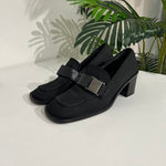 Sale! Gucci Black Canvas Loafers with Buckle