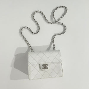 Chanel Vintage White Mini Square Flap Bag