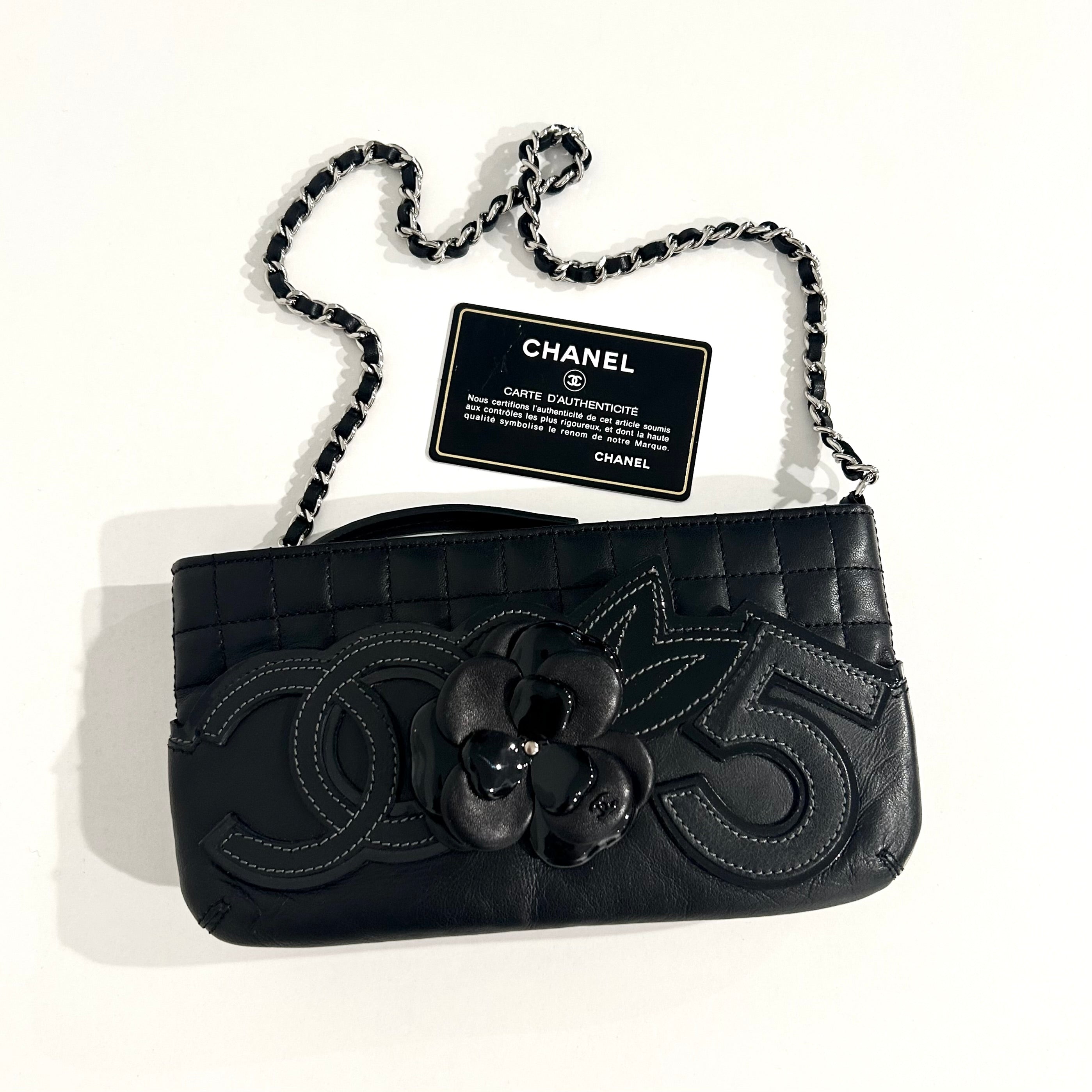 Chanel Black Icon Symbol Pochette Shoulder Bag