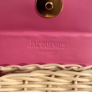 Jacquemus Pink & Wicker Mini Le Chiquito Bag