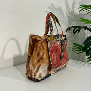 Roberto Cavalli Paisley & Tiger Print Mini Tote Bag