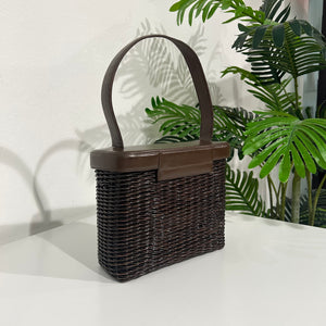 Chanel Vintage Brown Wicker Basket Bag