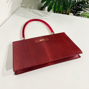 Gucci Tom Ford Red Karung Lucite Handle Bag