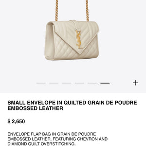 Saint Laurent Off White Small Envelope Crossbody Bag