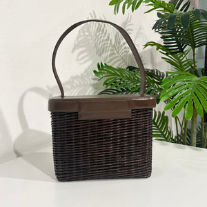 Chanel Vintage Brown Wicker Basket Bag