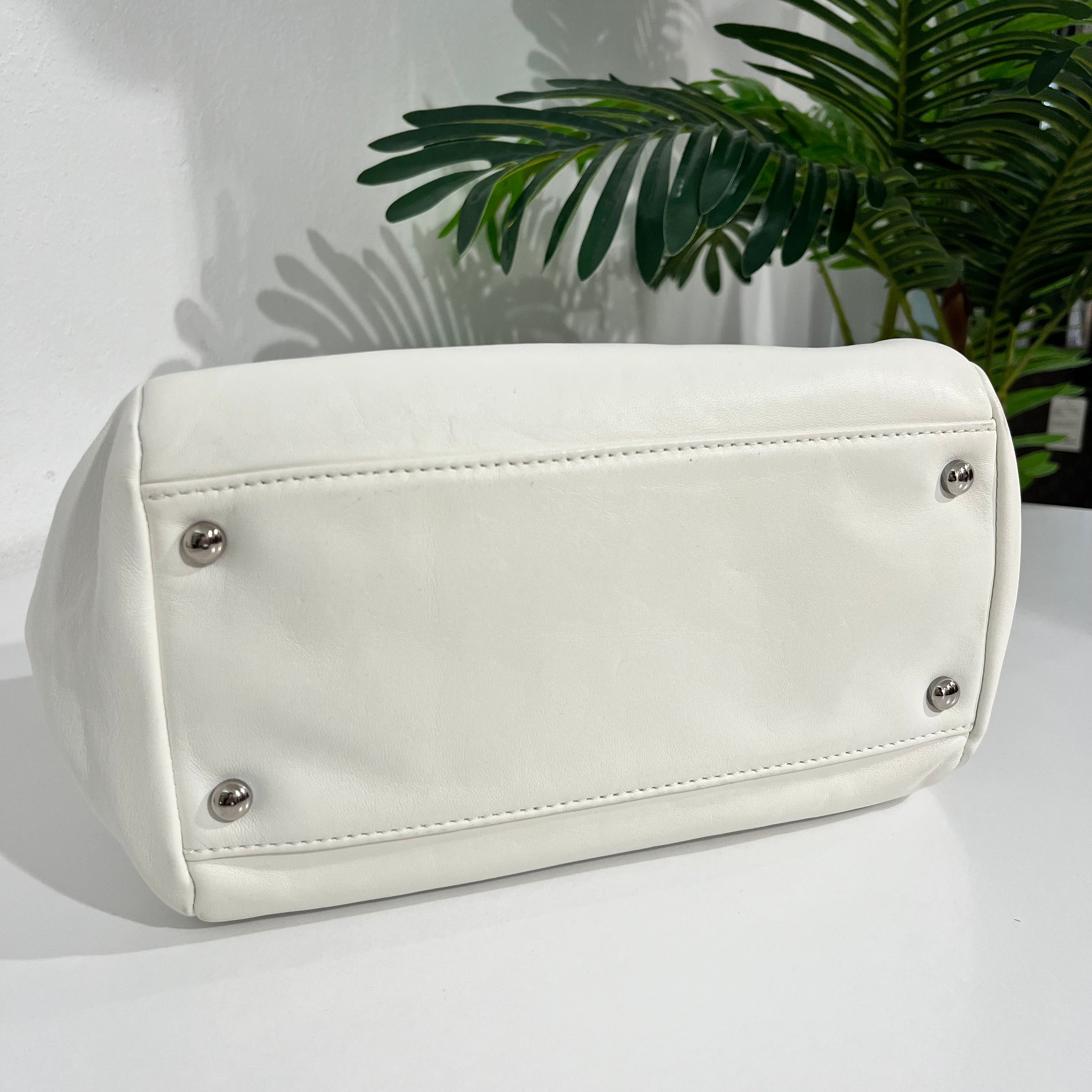 Chanel White Lambskin Sensual CC Accordion Flap Bag