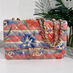 Chanel Pastel Watercolor Floral Jumbo Classic Single Flap Bag