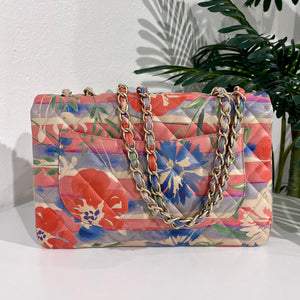 Chanel Pastel Watercolor Floral Jumbo Classic Single Flap Bag
