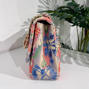 Chanel Pastel Watercolor Floral Jumbo Classic Single Flap Bag