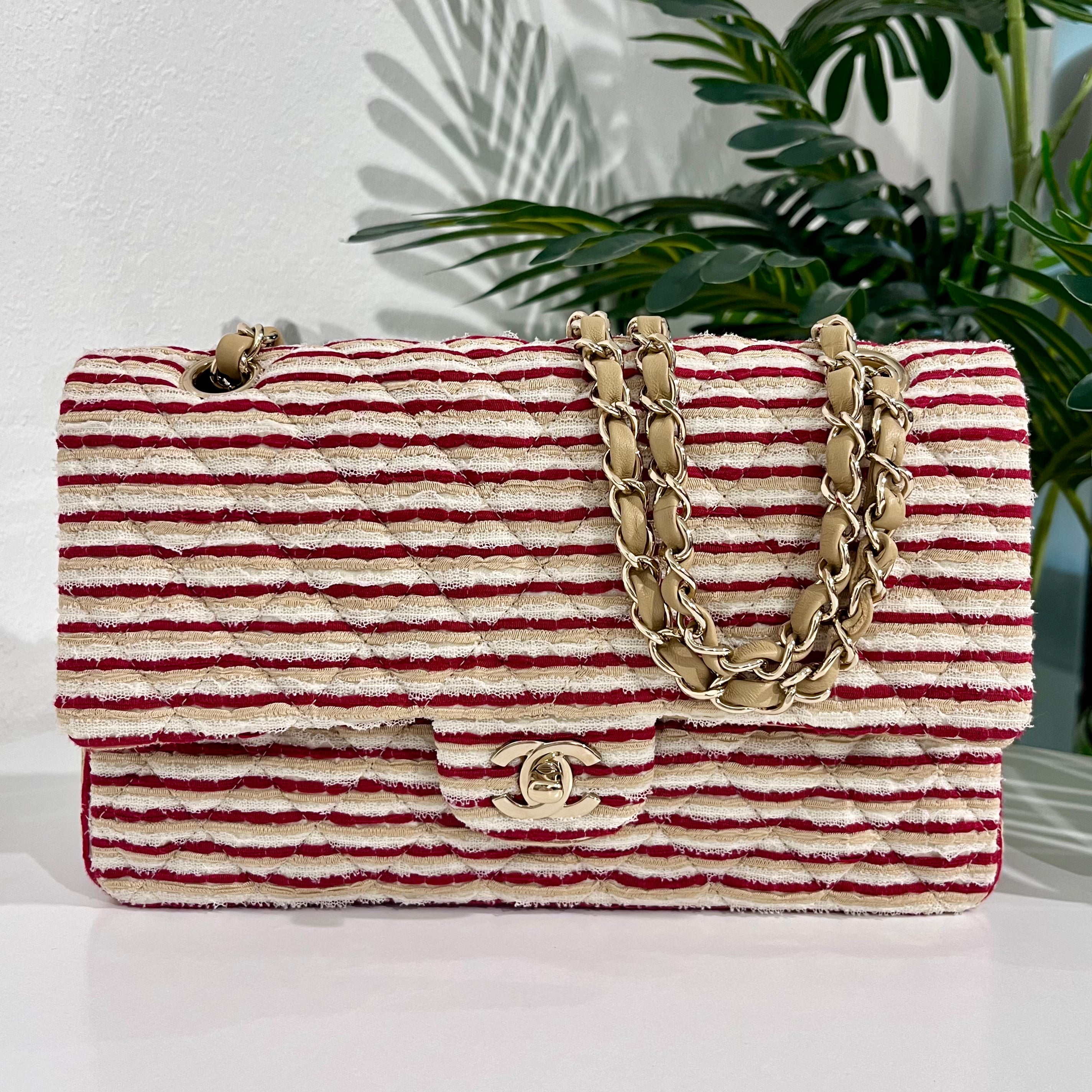 Chanel Coco Sailor Stripe Double Flap Shoulder Bag