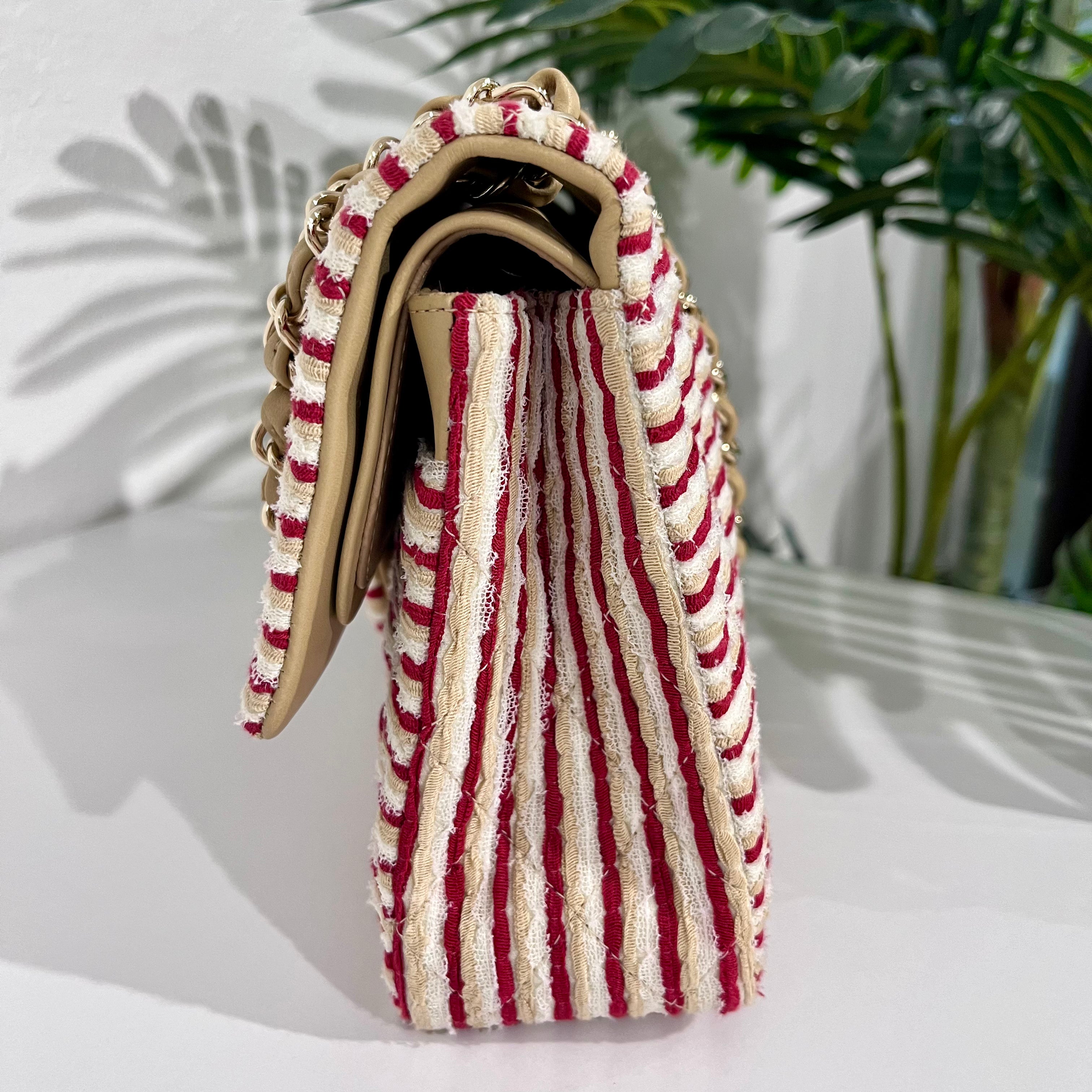 Chanel Coco Sailor Stripe Double Flap Shoulder Bag