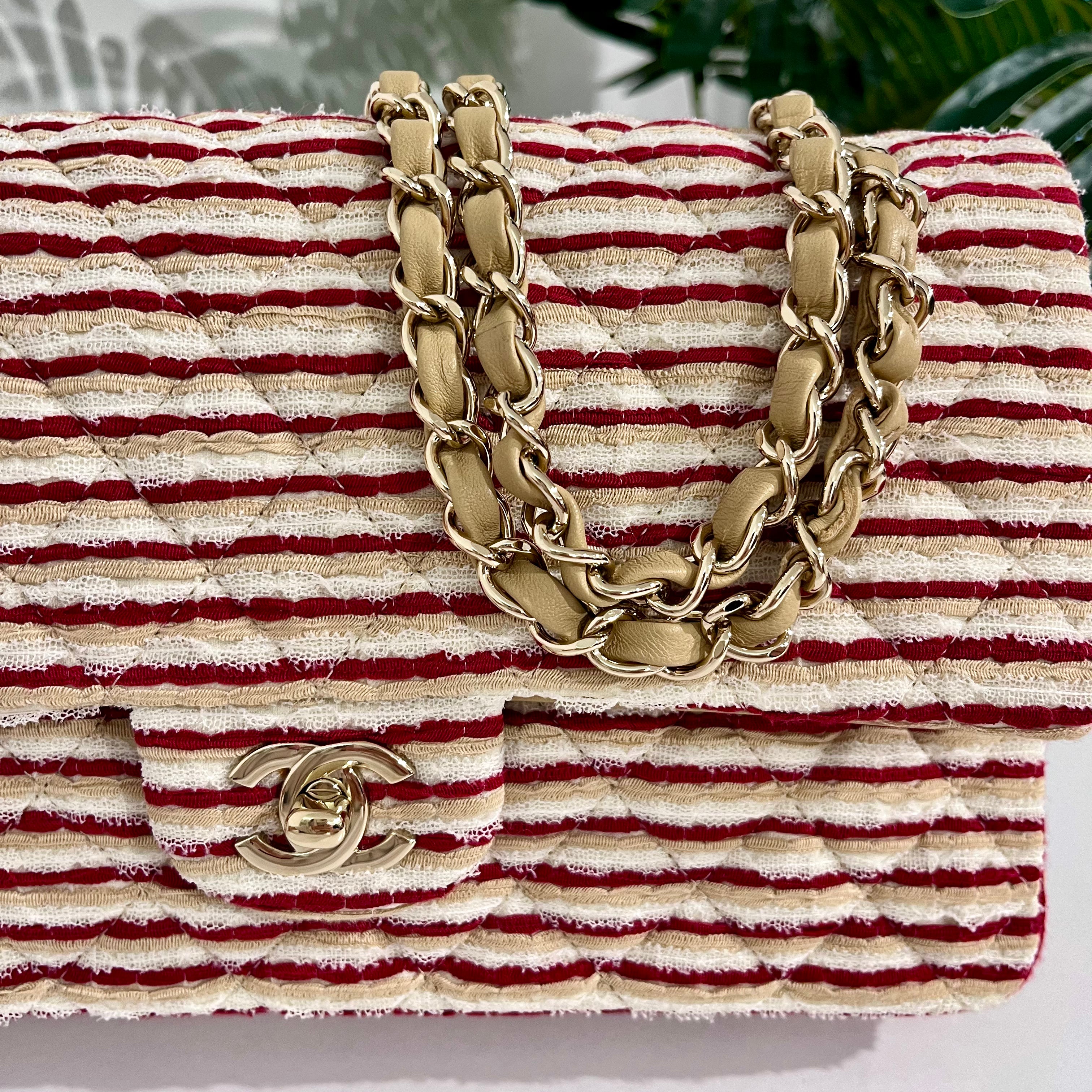 Chanel Coco Sailor Stripe Double Flap Shoulder Bag
