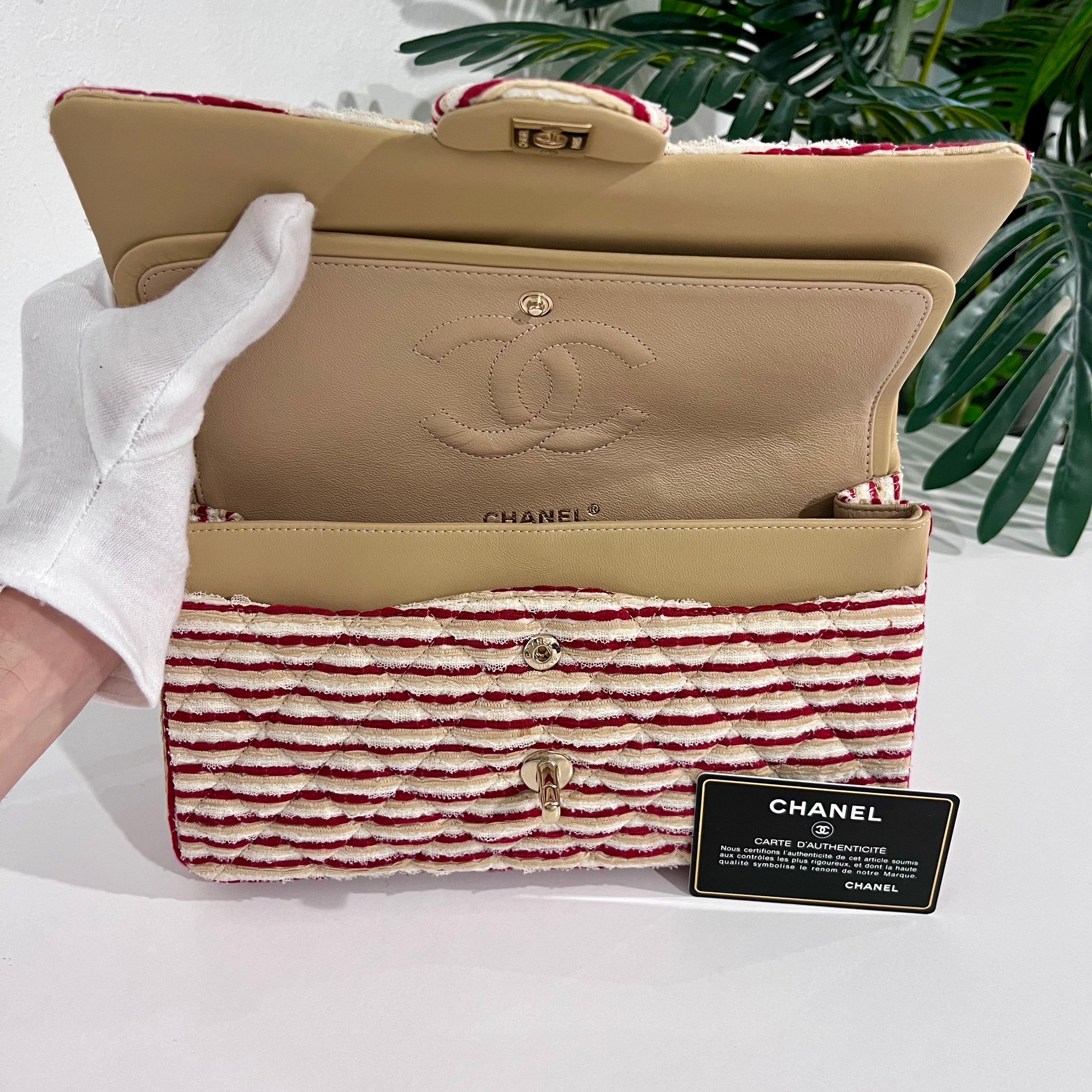 Chanel Coco Sailor Stripe Double Flap Shoulder Bag