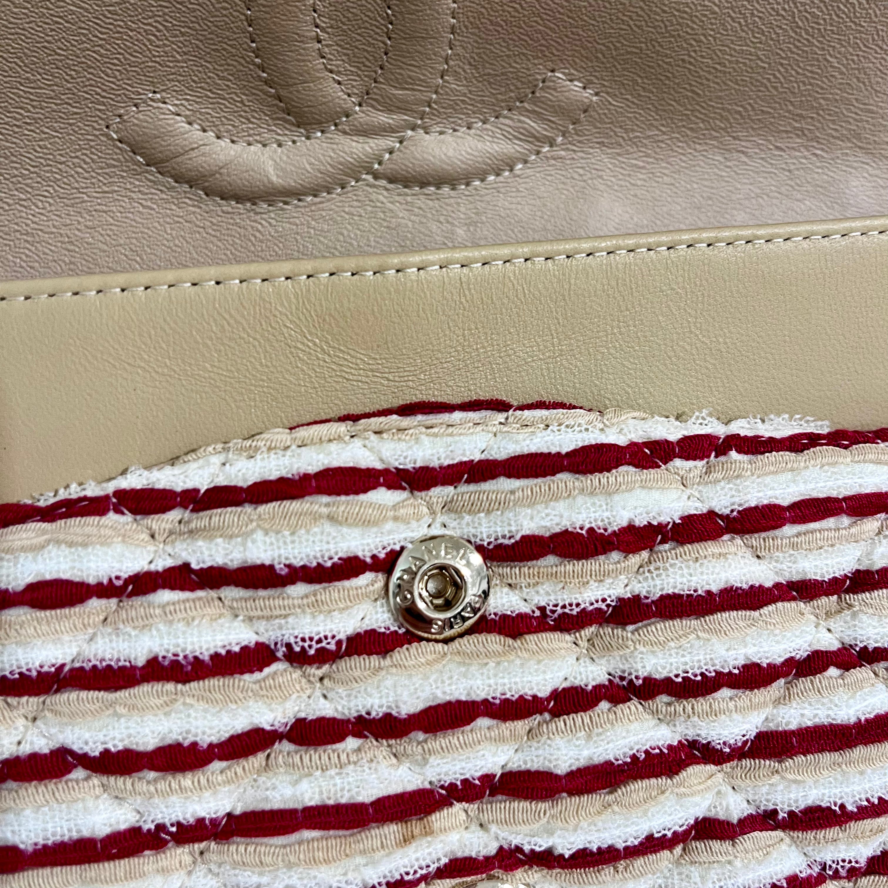 Chanel Coco Sailor Stripe Double Flap Shoulder Bag
