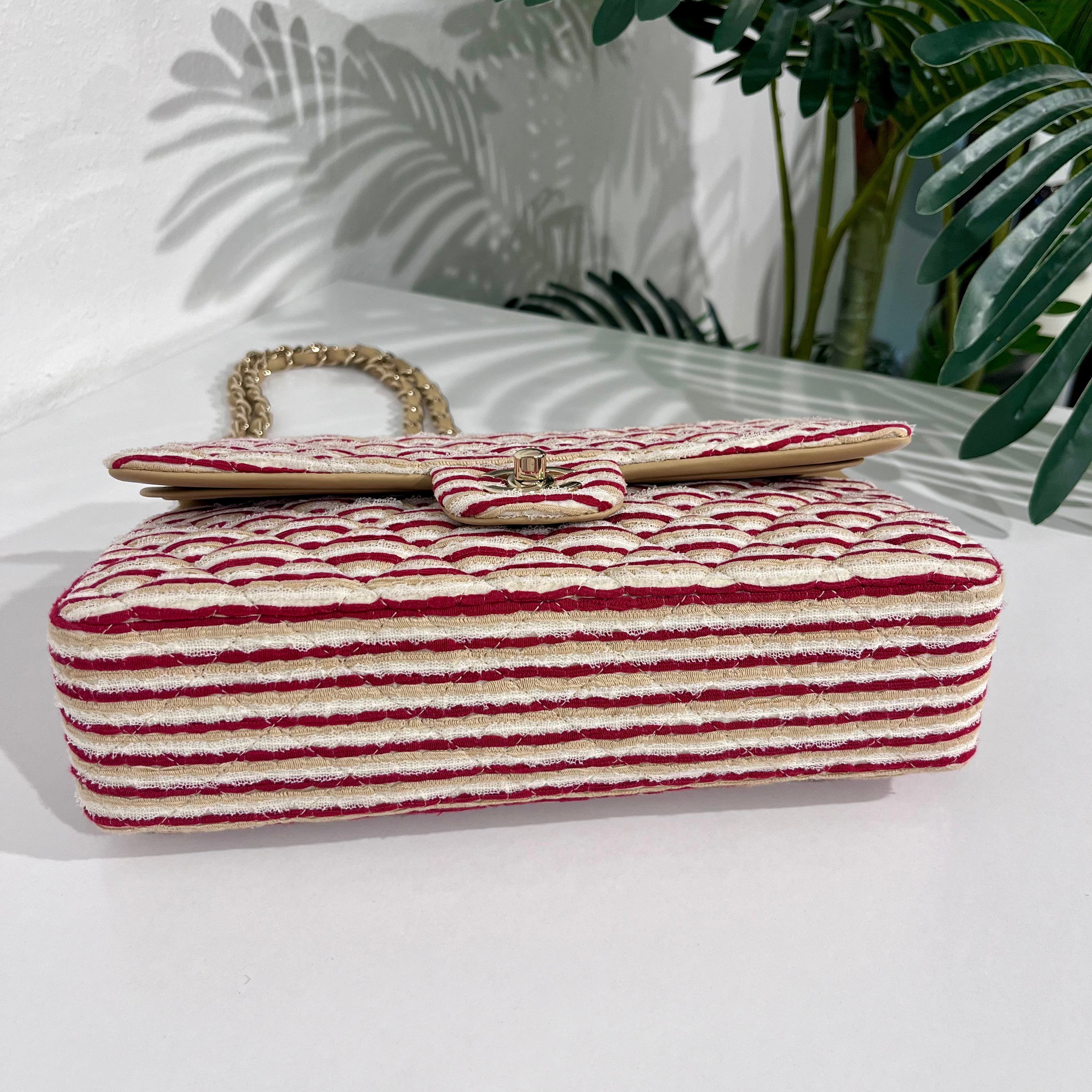 Chanel Coco Sailor Stripe Double Flap Shoulder Bag