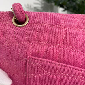 Chanel Pink Jersey Coco Croc Reissue 226 Double Flap Bag