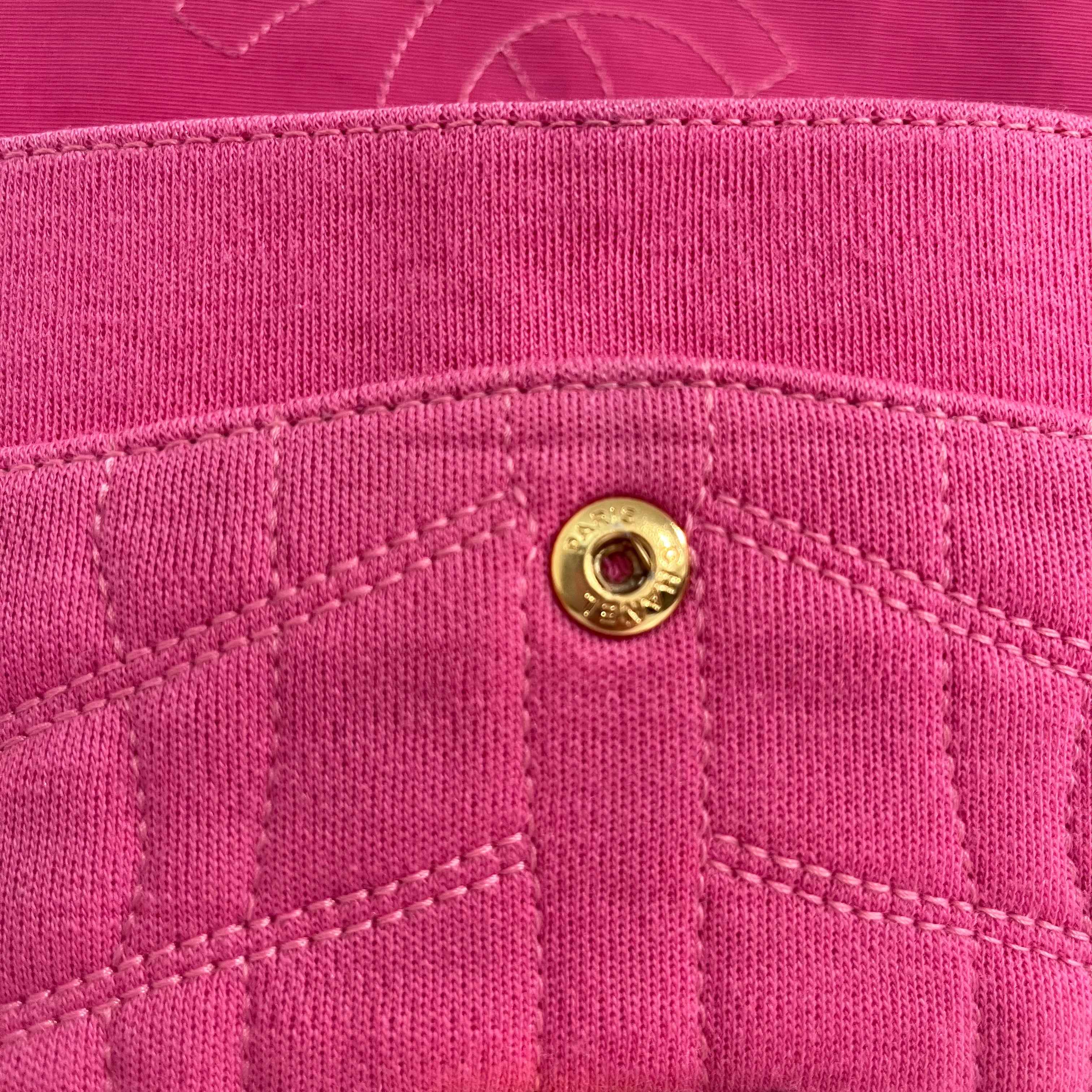 Chanel Pink Jersey Coco Croc Reissue 226 Double Flap Bag