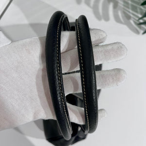Prada Black Leather Moon Buckle Shoulder Bag