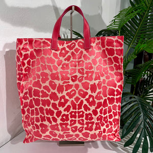 Fendi Pink Leopard Jacquard Shopper Tote