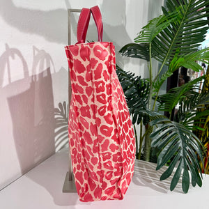 Fendi Pink Leopard Jacquard Shopper Tote