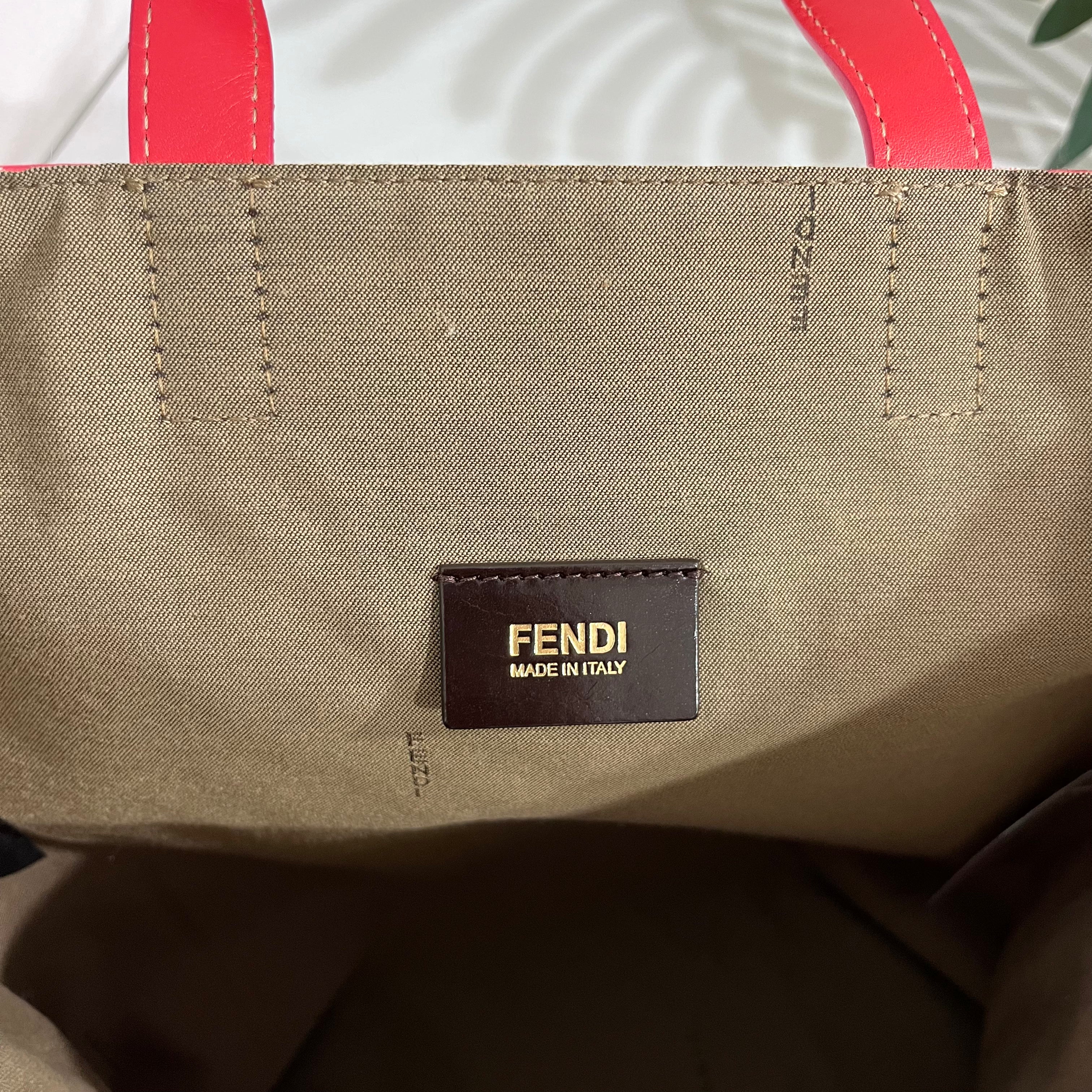 Fendi Pink Leopard Jacquard Shopper Tote