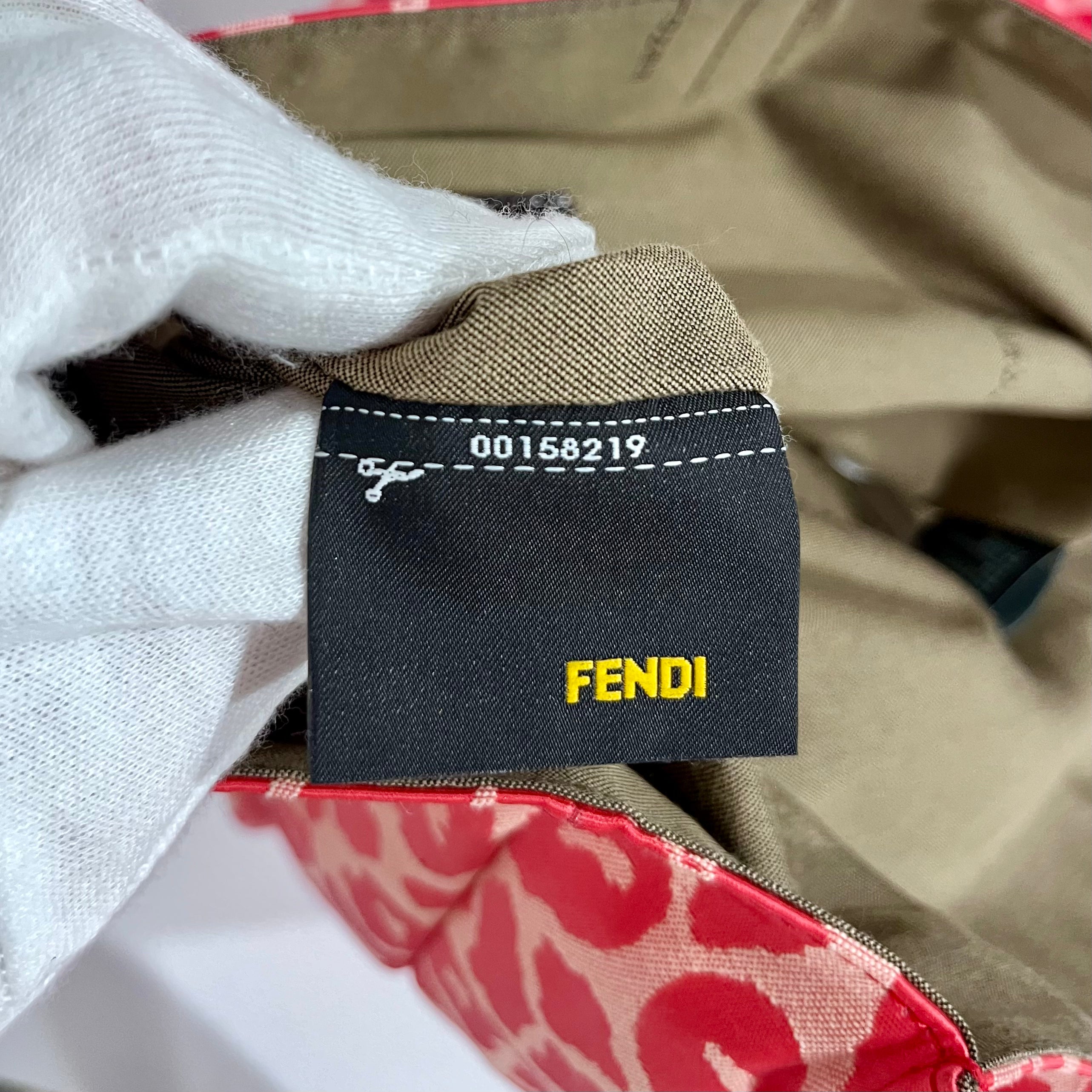 Fendi Pink Leopard Jacquard Shopper Tote