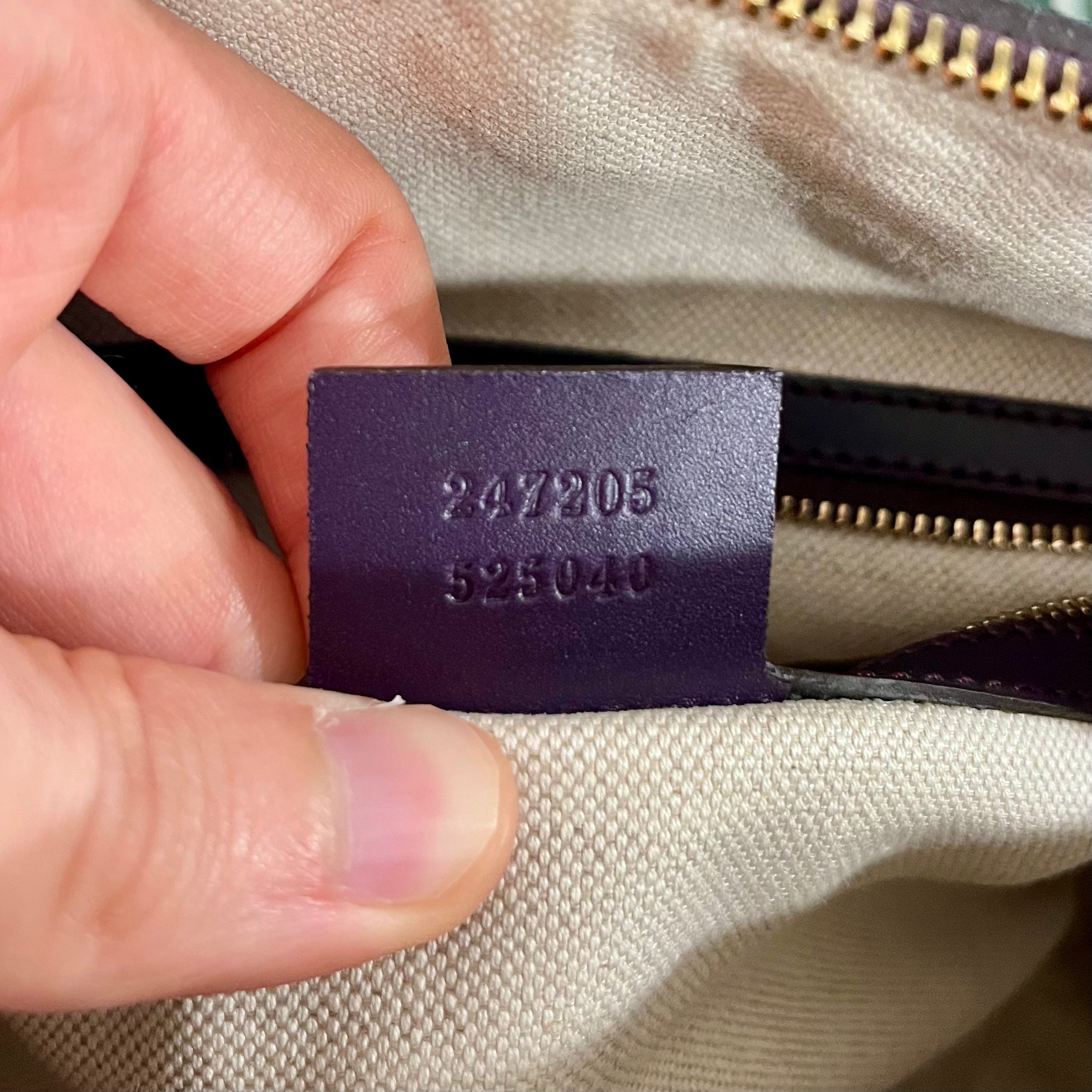 Gucci Purple Trimmed Monogram Canvas Boston Bag