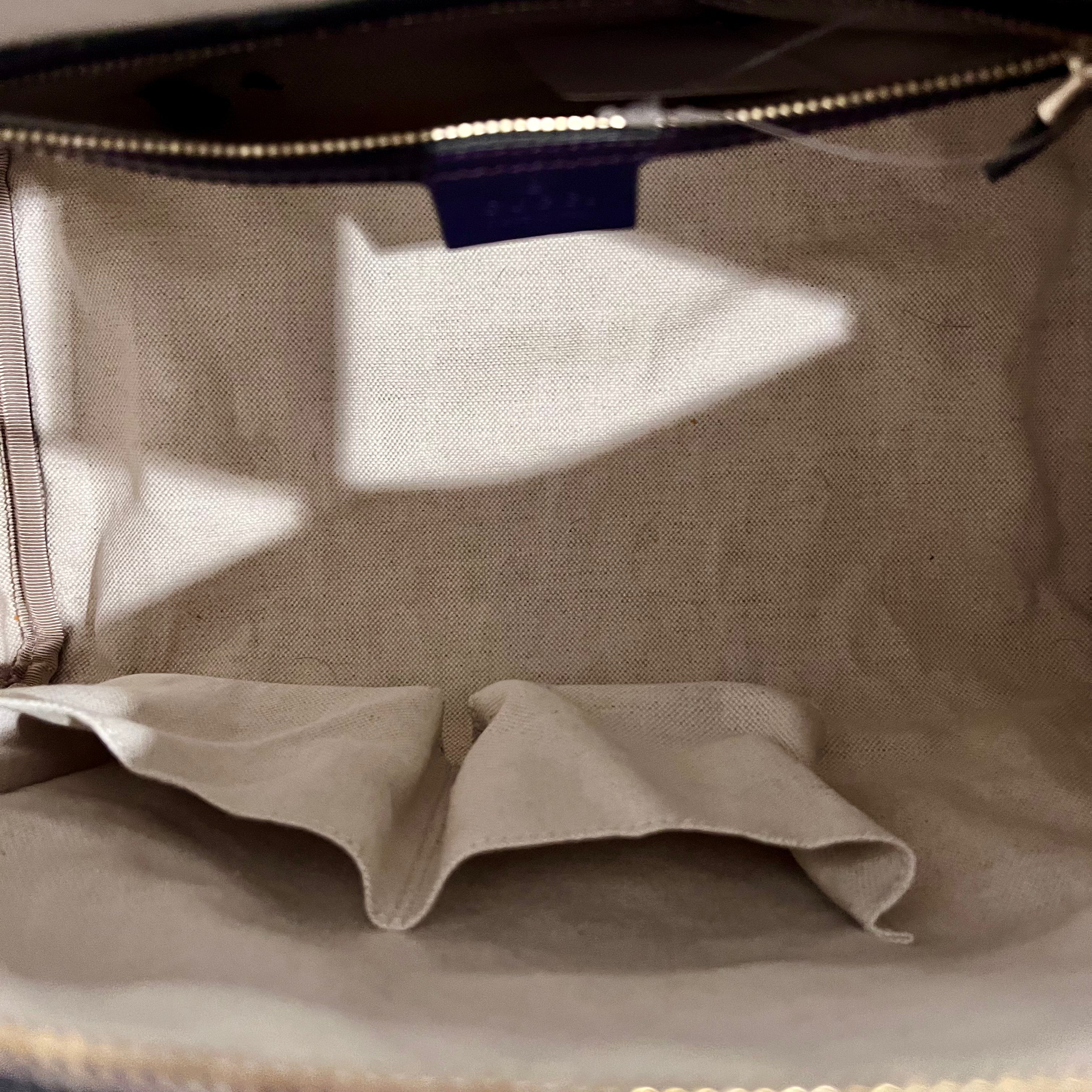 Gucci Purple Trimmed Monogram Canvas Boston Bag