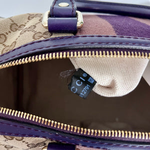 Gucci Purple Trimmed Monogram Canvas Boston Bag