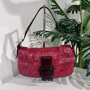 Fendi Red Beaded Baguette