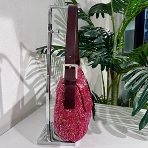 Fendi Red Beaded Baguette