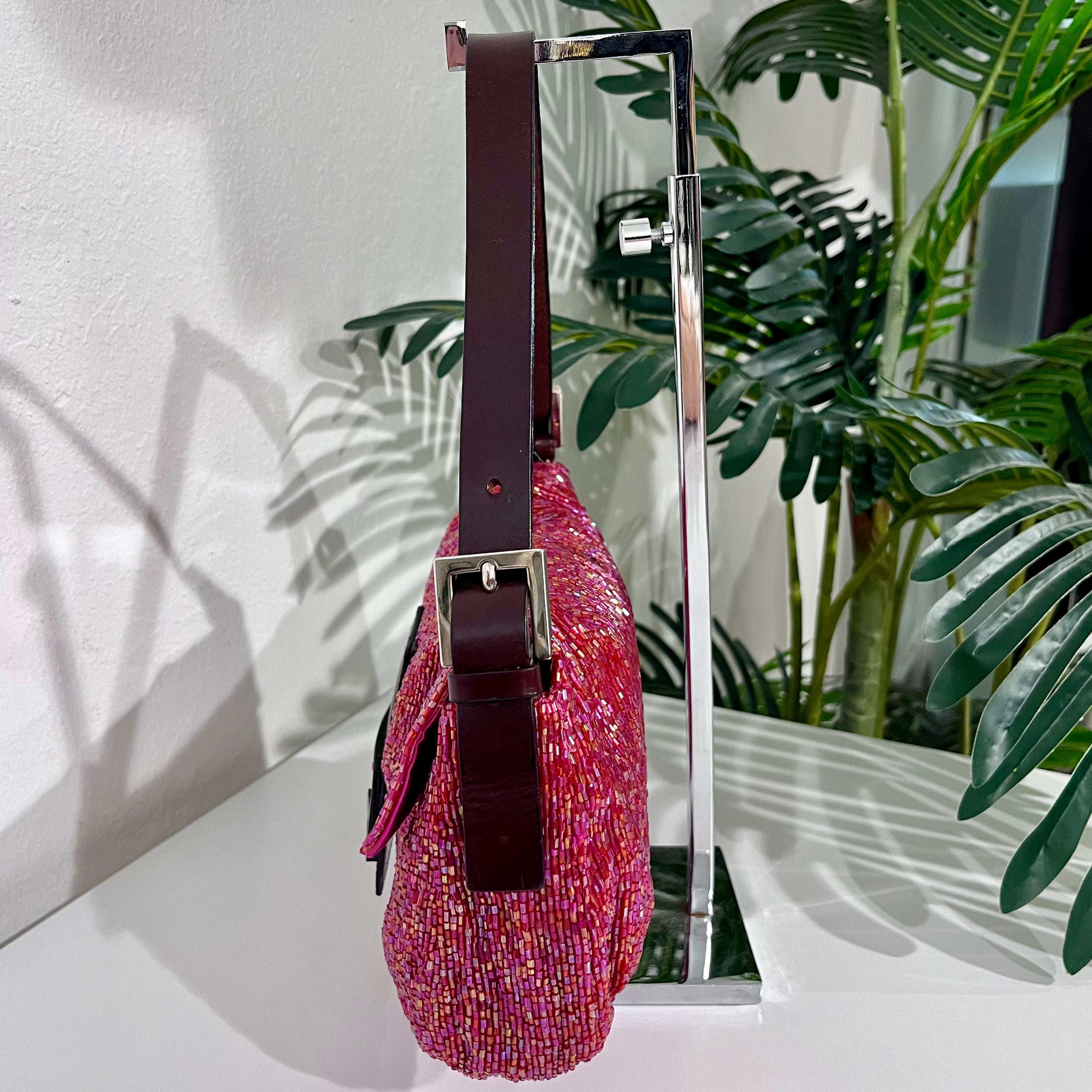 Fendi Red Beaded Baguette