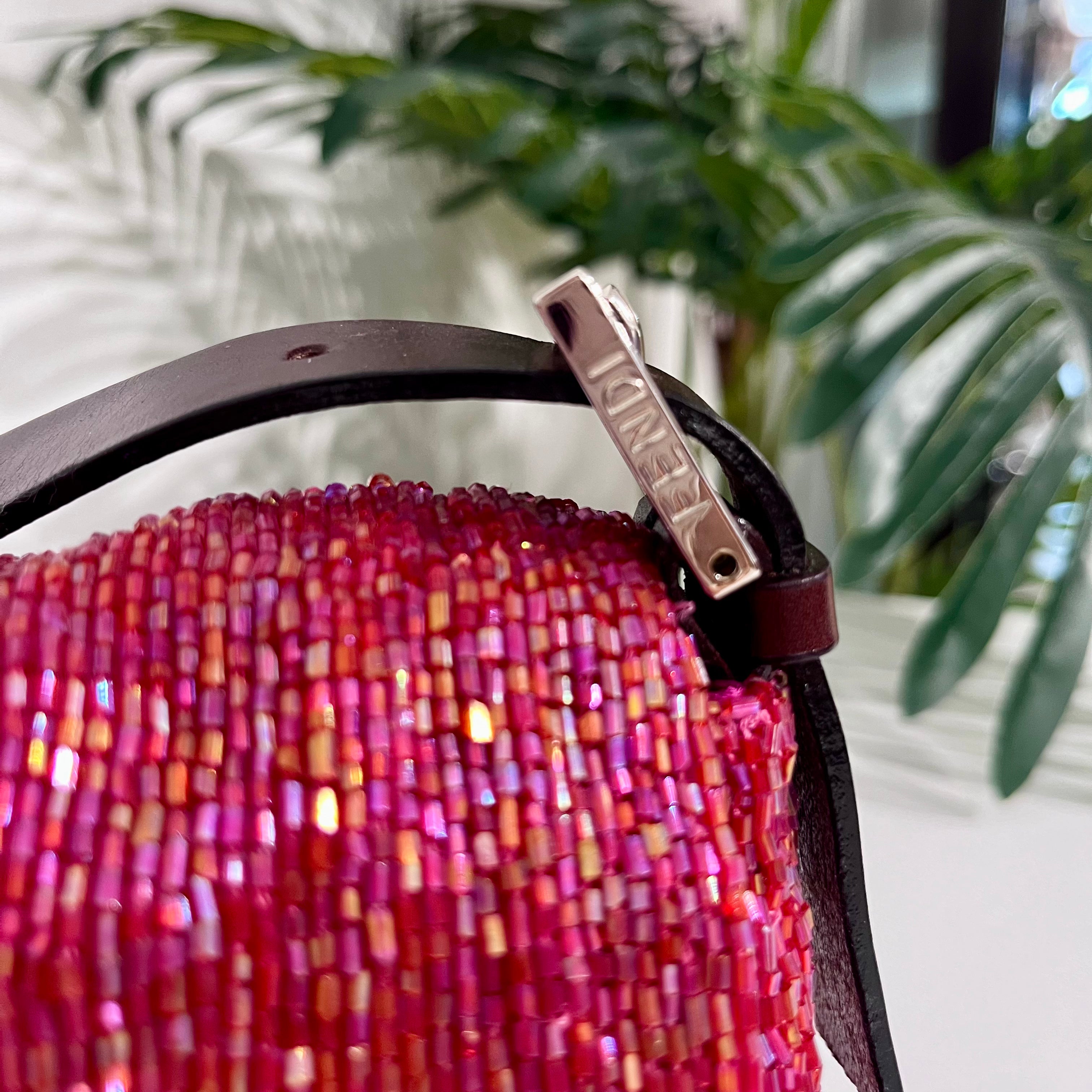 Fendi Red Beaded Baguette