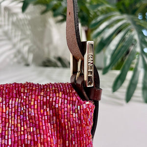 Fendi Red Beaded Baguette